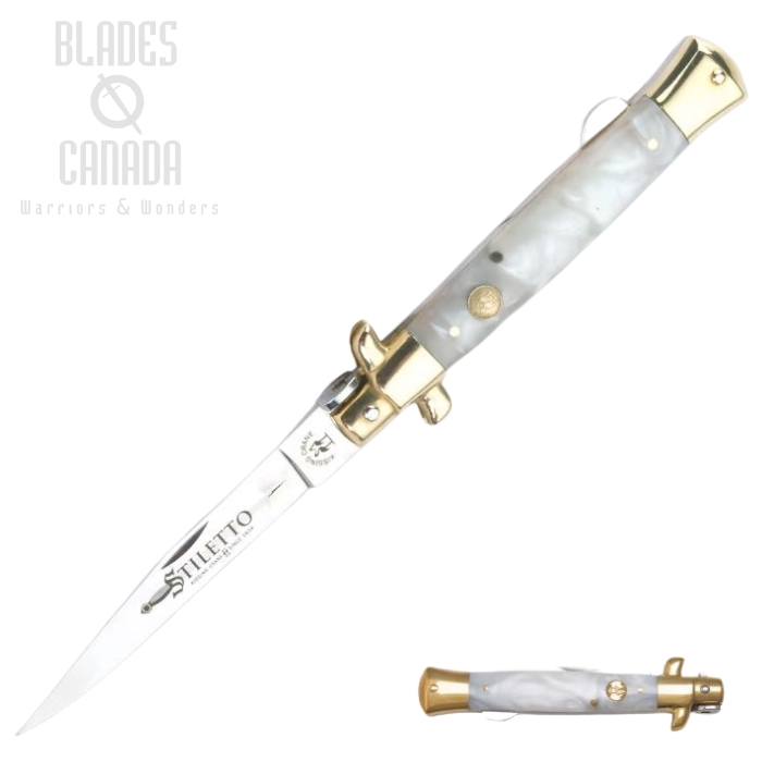 Kissing Crane Flipper Folding Knife, Mother Of Pearl Finish, KC5055